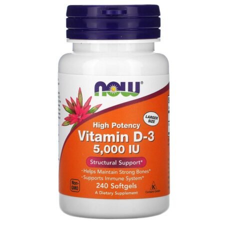 Vitamine D3 5000UI - Now Foods - 240 Softgels