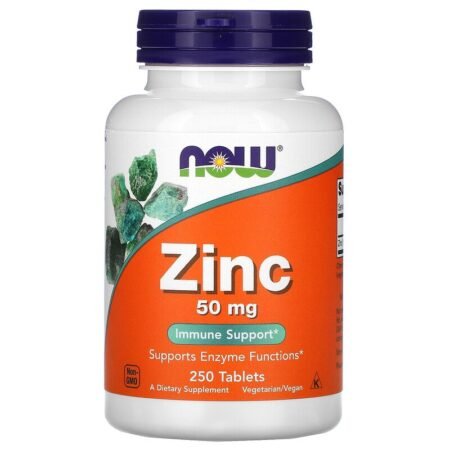 Zinc 50 mg , 250 comprimés  Now Foods